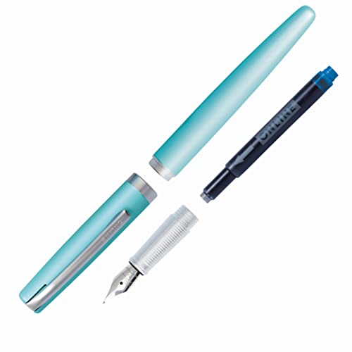 Online - Eleganza | Pluma Estilográfica de Tinta Azul con Caja de Regalo - Pluma de Metal con Superficie Mate Color Turquesa