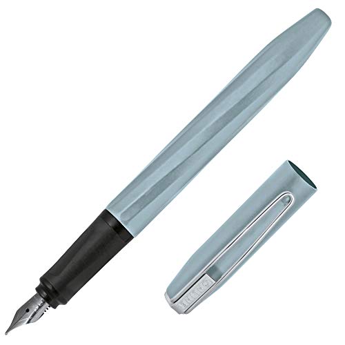 ONLINE Slope - Pluma estilográfica con punta de iridio F, para cartuchos de tinta estándar, agarre ergonómico, para diestros, para escuela y oficina, color gris claro