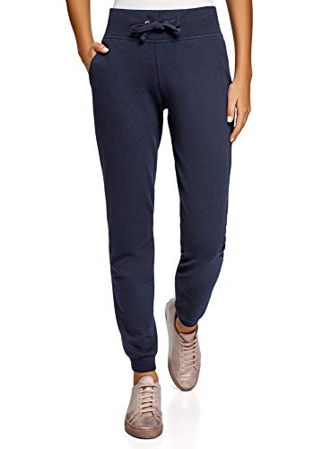 oodji Ultra Mujer Pantalones de Punto Deportivos, Azul, XXS