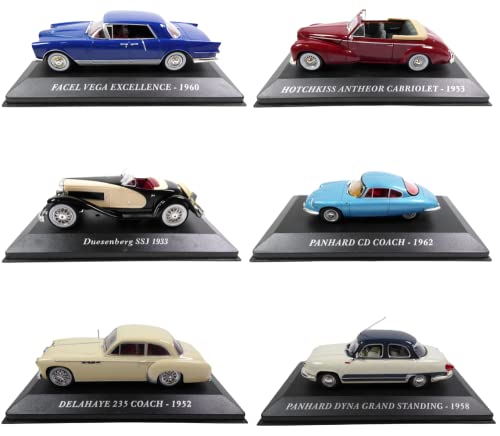 OPO 10 - Lote de 6 Coches 1/43: Facel Vega + Delahaye + Panhard + Hotchkiss + Duesenberg - LVA02