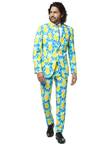 OppoSuits Crazy Prom Suits for Men – Shineapple – Comes with Jacket, Pants and Tie in Funny Designs Traje de Hombre, 38