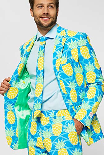 OppoSuits Crazy Prom Suits for Men – Shineapple – Comes with Jacket, Pants and Tie in Funny Designs Traje de Hombre, 38