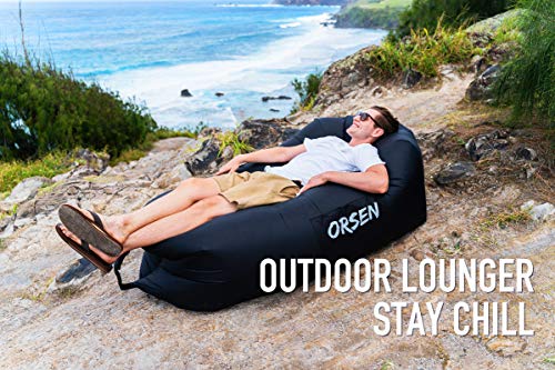 ORSEN Sofá hinchable, sofá de aire, accesorio para camping, saco de aire, cama de campamento, regalo para hombres, gadgets para exteriores, fiestas, viajes, mar y playa.