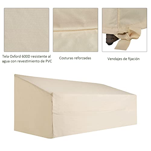 Outsunny Funda Protectora de Banco 3 Plazas Cubierta Protectora de Muebles Impermeable Exterior Jardín para Sofá Mesas Sillas Barbacoa 218x111x63/101cm