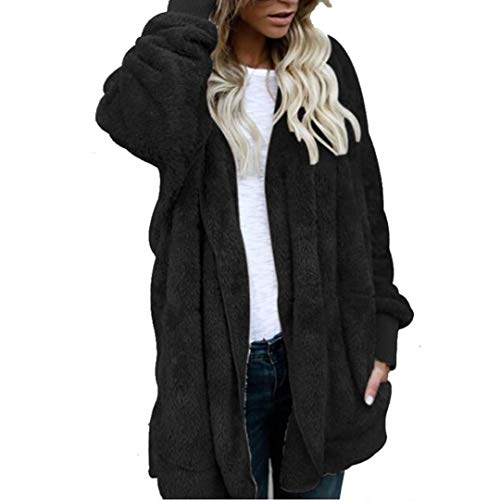 Overdose Chaqueta Larga con Capucha De Las Mujeres Chaqueta con Capucha Parka Outwear Cardigan Coat Largo Caliente Cuello De Piel con Capucha Chaqueta