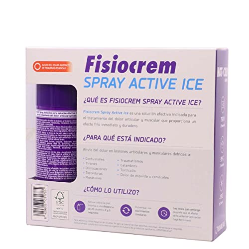 PACK FISIOCREM SPRAY ACTIVE 150 ml + BOLSA FRIO GRATIS | Efecto frío | Alivia el dolor | Tratamiento Articular y Muscular