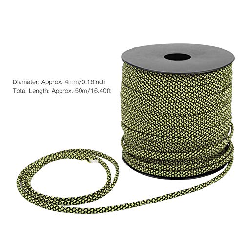 Paracord, 50M 4MM Grueso 7 Core Paracord Rescue Tying Carpa Cordón Cuerda de Camping para Tejer Pulsera al Aire Libre(Verde)