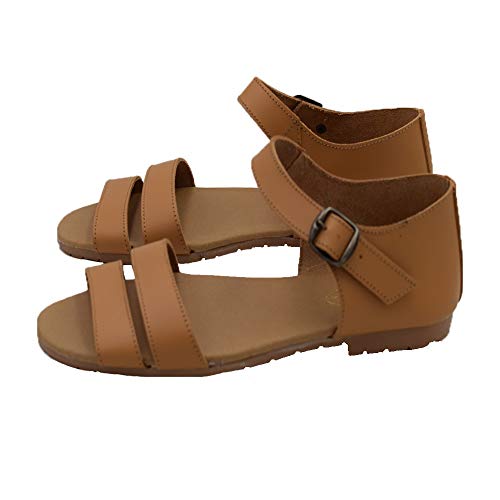 PASARELA - Sandalias Piel 2 Bandas Nazarenos Camel Hebilla Cuero Hombre Color: Camel Talla: 39