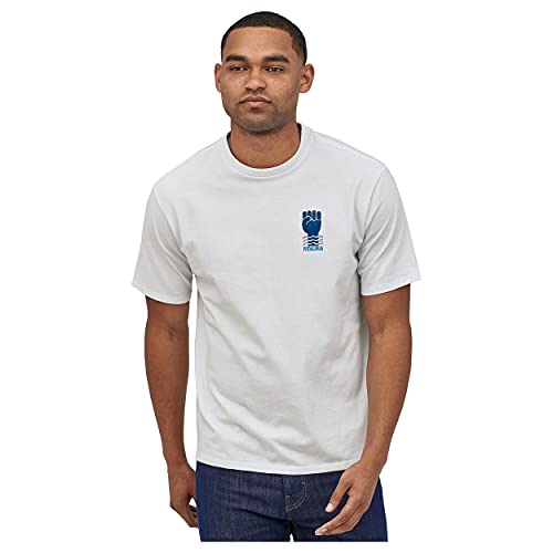 Patagonia M's Peak Protector Responsibili-tee Camiseta, Hombre, Blanco, L