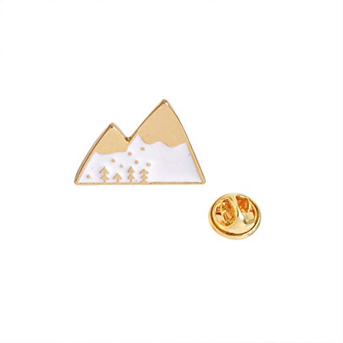 PCBDFQ Broche De Snow Mountain Shell Broche Botones Botón Chaqueta de Mezclilla Pin Insignia Regalo de joyería de Moda de Dibujos Animados