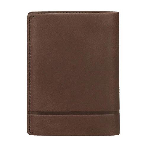 Pepe Jeans Ander Cartera Vertical con Monedero Marrón 8,5x11,5x1 cms Piel