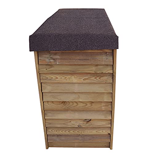 PLANTAWA Leñero Exterior de Madera, Caseta mueble grande para Leña Armario chimenea, Cobertizo de almacenaje para Jardín 140 largo x 100 alto x 60 ancho cm