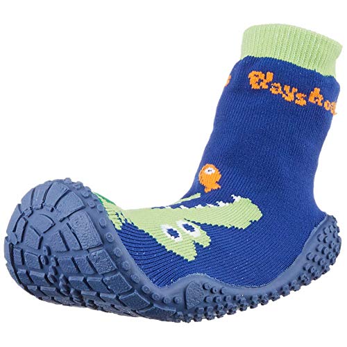 Playshoes Calcetines de Playa con protección UV Cocodrilo, Zapatos de Agua Unisex niños, Azul (Marine 11), 22/23 EU