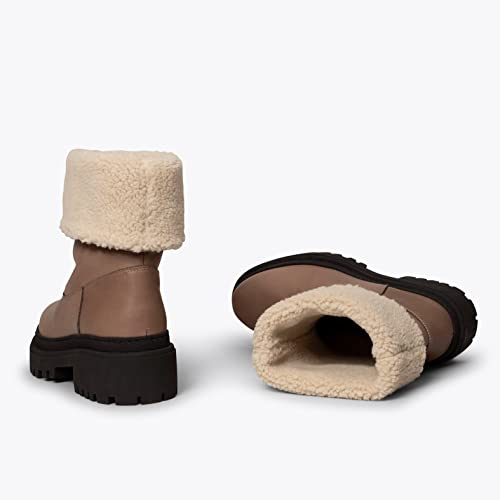 Polar Botas Taupe de Piel de napa