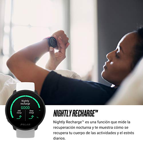 Polar Unite - Fitness Smartwatch Resistente al Agua con GPS vía móvil - Registro del Sueño y la Recuperación, Guía de Entrenamiento Diario y Registro de FC en la muñeca, Blanco