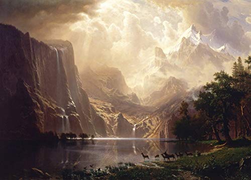 Póster de Albert Bierstadt "Among The Sierra Nevada, California, Detail", Alemania, 1868, reproducción de 200 g/m², A3