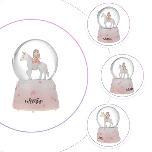 PRETYZOOM Globos de Nieve para Niñas Globo Musical Unicornio Bailarina Hada Cardinal Mujer- Unicornio Globo de Nieve Dibujos Animados Caja de Música Creativa Bola de Cristal con Música de