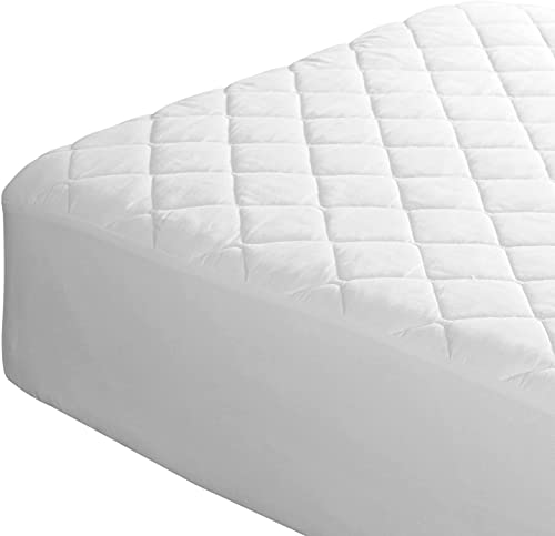 Protector de colchón acolchado – 30 cm de profundidad extra ajustable | Ultra suave, anti alergia microfibra colchón Topper Pad | con falda elástica profunda (individual)