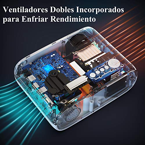 Proyector WiFi Bluetooth, WiMiUS 6000 Lúmenes Proyector Portátil Soporta Full HD 1080P Zoom 75% Mini Proyector WiFi Proyector, 250” Proyector Cine Casa para iOS/Android/TV Stick/PS4/PC HDMI AV VGA USB