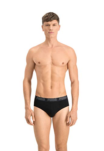 Puma Basic Brief 2P - Calzoncillos para hombre, color negro, talla S