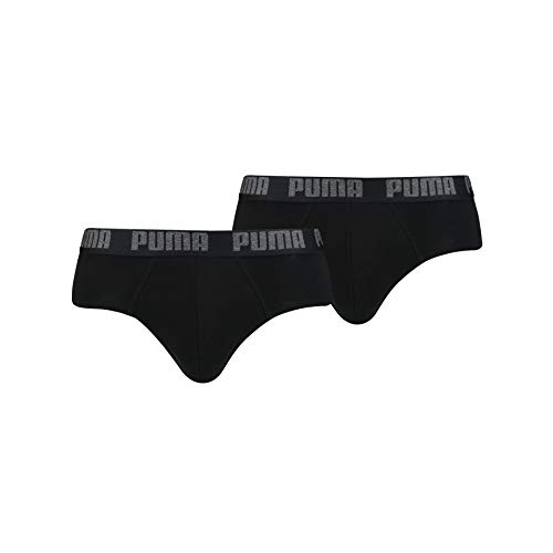 Puma Basic Brief 2P - Calzoncillos para hombre, color negro, talla S