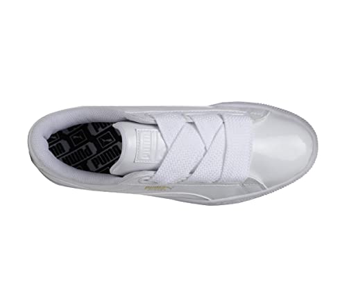 PUMA Basket Heart Patent Wn's, Zapatillas de Deporte, para Mujer, Blanco (Puma White-Puma White), 36 EU