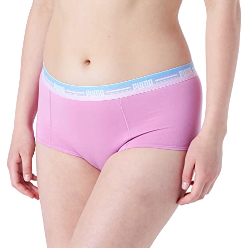 PUMA Mini Short 2 Pack Bragas Hipster, Opera Pink, M (Pack de 2) para Mujer