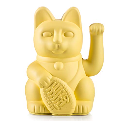 Pureday Figura Decorativa Winkekatze-Japonesa Lucky Cat-plástico-Altura sobre 16 cm - Amarillo