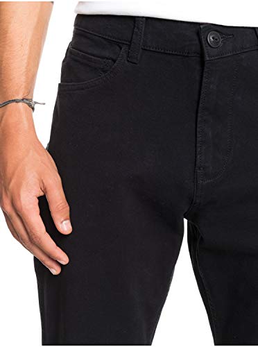 Quiksilver - Pantalones de Corte Recto - Hombre - 30 - Negro