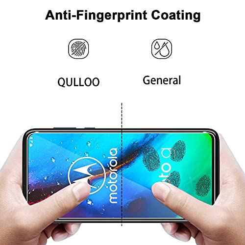 QULLOO Protector de Pantalla Moto G Pro/Moto G8 Power, Cristal Templado [9H Dureza][Alta Definición][Fácil de Instalar] para Motorola G Pro/Moto G8 Power (2 Piezas)