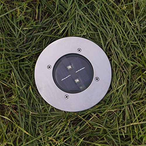 Ranex RA-5000197 Baliza Solar LED, foco redondo, Silver