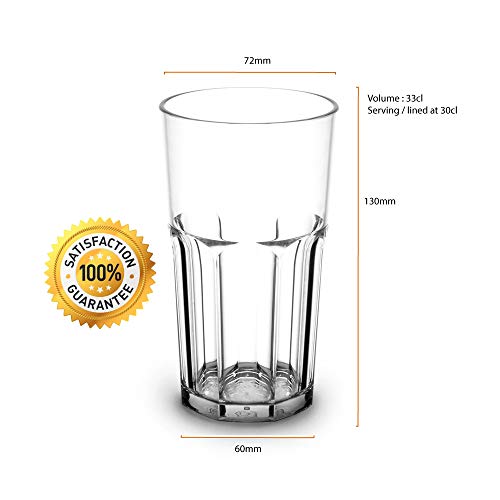 RB Vasos Retro Plástico Premium Irrompible Reutilizable 30cl, Set de 12