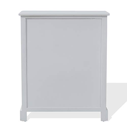 Rebecca Mobili Cajonera Mueble Baño 6 Cajones Madera Paulownia MDF Blanco Marrón Gris Beige Vintage Dormitorio Pasillo - 68 x 56 x 27 cm (A x AN x FON) - Art. RE4615