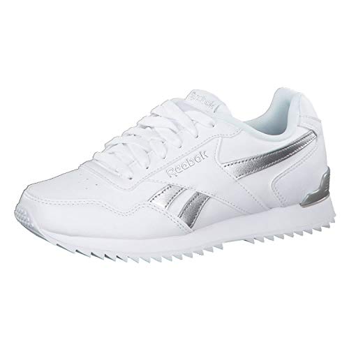 Reebok Royal Glide Ripple Clip, Zapatillas de Deporte Mujer, White/White/Silver Metallic, 37 EU