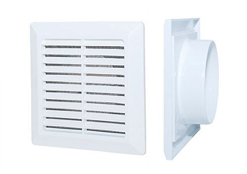 Rejilla de ventilación de plástico ABS, mosquitera, Blanco, Conexión Ø100mm