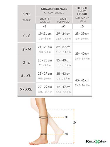 Relaxsan M2050A (Beige, Tg.2) Calcetines hasta la rodilla de algodón con punta abierta clase 2 - K2 compresión graduada