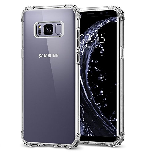 REY Funda Anti-Shock Gel Transparente para Samsung Galaxy S8, Ultra Fina 0,33mm, Esquinas Reforzadas, Silicona TPU de Alta Resistencia y Flexibilidad