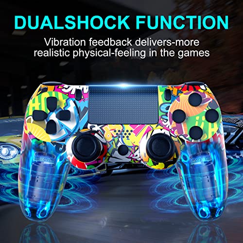 RIIKUNTEK Mando para PS4, Mando Inalambrico para ps4, Doble Shock Vibración, Panel Táctil, 6-Axis Gyro Sensor, Puerto de audio, Mando de Juego para Playstation 4/Pro/Slim, PC, Android, IOS13, Amarillo