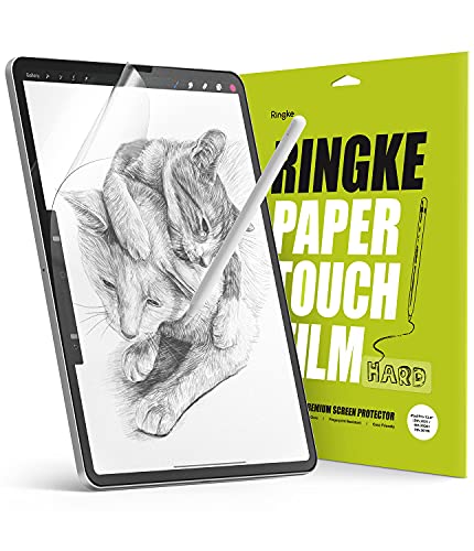 Ringke Paper Touch Film Hard Compatible con Protector Pantalla iPad Pro 12.9 Pulgadas (3/4/5 Generacion), Película de Papel Duro Mate, Protector de Pantalla para la Escritura, Dibujar - 2 Pack