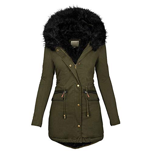 riou Abrigos Caliente Felpa para Mujer Otoño Invierno Chaqueta con Capucha Suelto Manga Larga con Cremallera y Bolsillo Jersey Deportivos Pullover