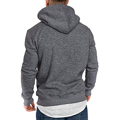 riou ¡Oferta Sudaderas con Capucha para Hombre Cosy Chaqueta Deportiva Sudadera con Cremallera Completa Ecosmart Hoodie Casual Jerséis Top Blouse ¡Caliente! (Dark Gray, 2XL)