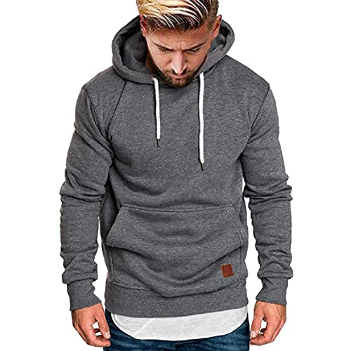 riou ¡Oferta Sudaderas con Capucha para Hombre Cosy Chaqueta Deportiva Sudadera con Cremallera Completa Ecosmart Hoodie Casual Jerséis Top Blouse ¡Caliente! (Dark Gray, 2XL)