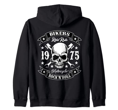 Rockabilly Hombre Mujer Motera Ropa Calaveras Rock and Roll Sudadera con Capucha