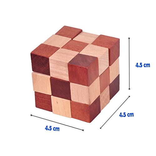 RoseFlower 6 Piezas Cubo Rompecabezas 3D de Madera, Rompecabezas de Lógica Juegos de Desafío Prueba de Inteligencia Entrelazados Inteligencia Juguetes para Niños y Adultos, Kongming Luban Lock