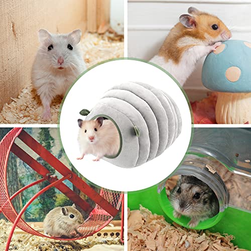 RoxNvm Cama para Cobayas, Cama de Invierno Cálida para Animales Pequeños, Cama Hamster con Almohadilla Extraíble, Felpa de Algodón Cálido Nido para Conejos hámsteres Chinchillas Hurones (Gris)