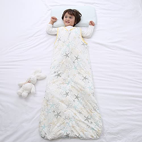 Saco de dormir de invierno para bebé, para niña, niño, algodón, 2,5 tog, 3-6 años, diseño de estrellas de mar