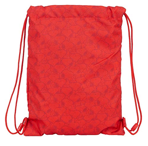 Safta Saco Plano Junior de Snoopy, 260x340mm, rojo, M (M855)