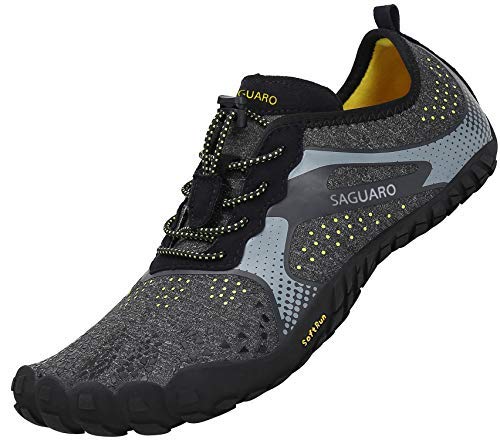 SAGUARO Barefoot Zapatos de Trail Running Hombre Mujer Minimalistas Escarpines Zapatillas de Deportes Acuáticos Secado Rápido para Exterior Interior, Negro 40