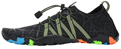 SAGUARO Escarpines Zapatos de Agua Calzado Playa Zapatillas Deportes Acuáticos para Buceo Snorkel Surf Natación Piscina Vela Mares Rocas Río para Hombre Mujer (019 Negro,35 EU)