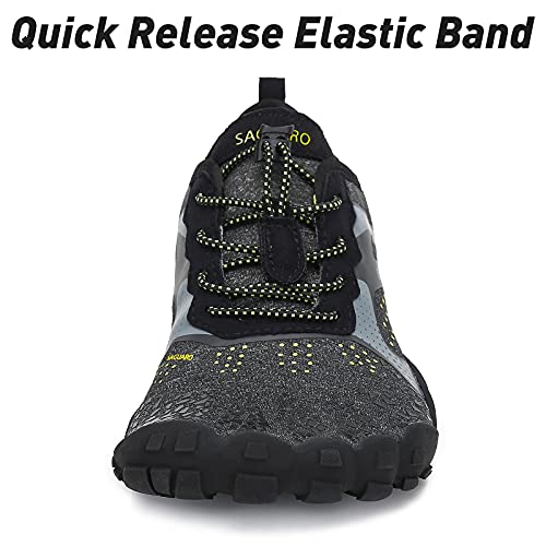 SAGUARO Hombre Mujer Zapatillas Barefoot Minimalistas Calzado de Training Ligeras Cómodas para Caminar Senderismo Ciclismo Trail Running Trekking Playa Agua Exterior Interior, Cuervo Negro, 43